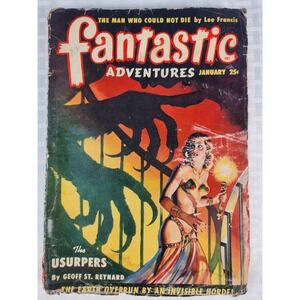 Fantastic Adventures Pulp Magazine Jan 1950 Vol 12 #1 Sci-fi Vintage Advertising